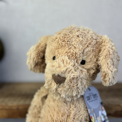 Jellycat Medium Mumble Dog - Iggle Squiggle Medium Textured Honey Puppy 12”
