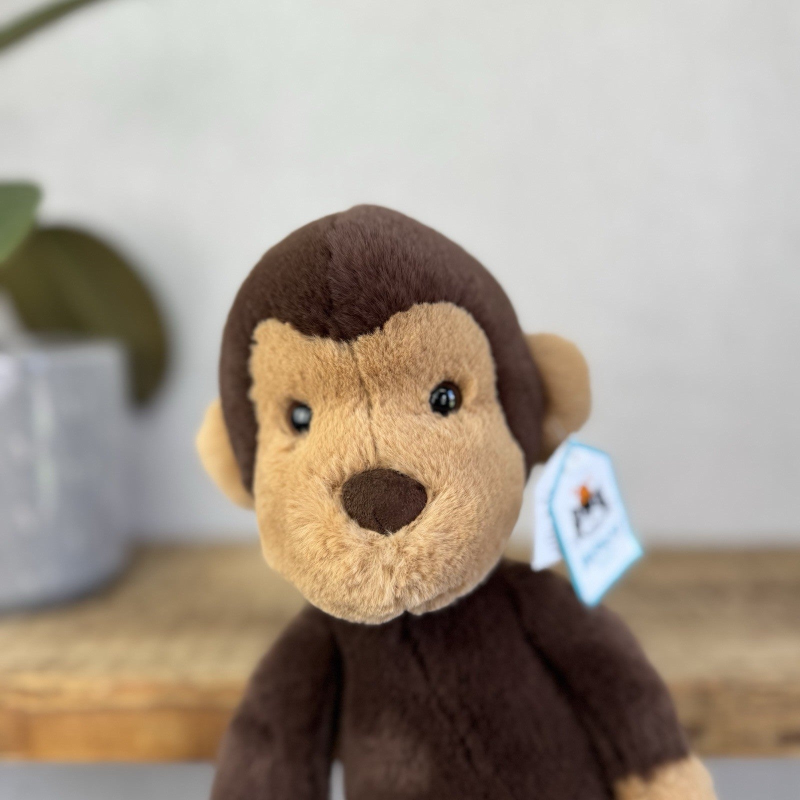 Jellycat Wumper Monkey - New With Tags Deep Brown Monkey Soft Beanie Retired 12”