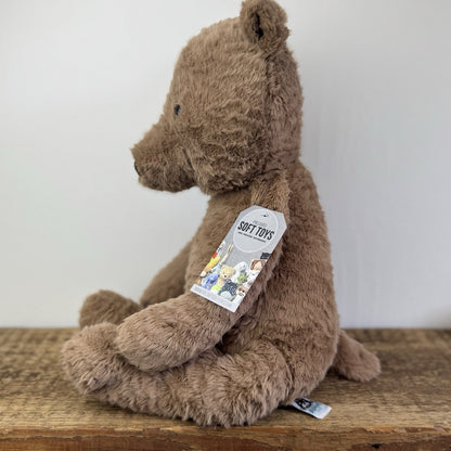 Jellycat Large Cocoa Bear - Large Brown Textured Retired Bear 16"