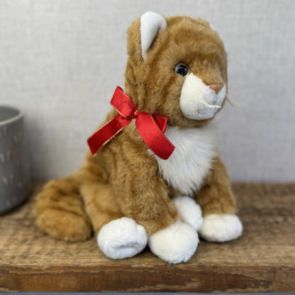 TY Classic Plush "Kitty" Orange Ginger Tabby Cat Beanie Large Seated Retired
