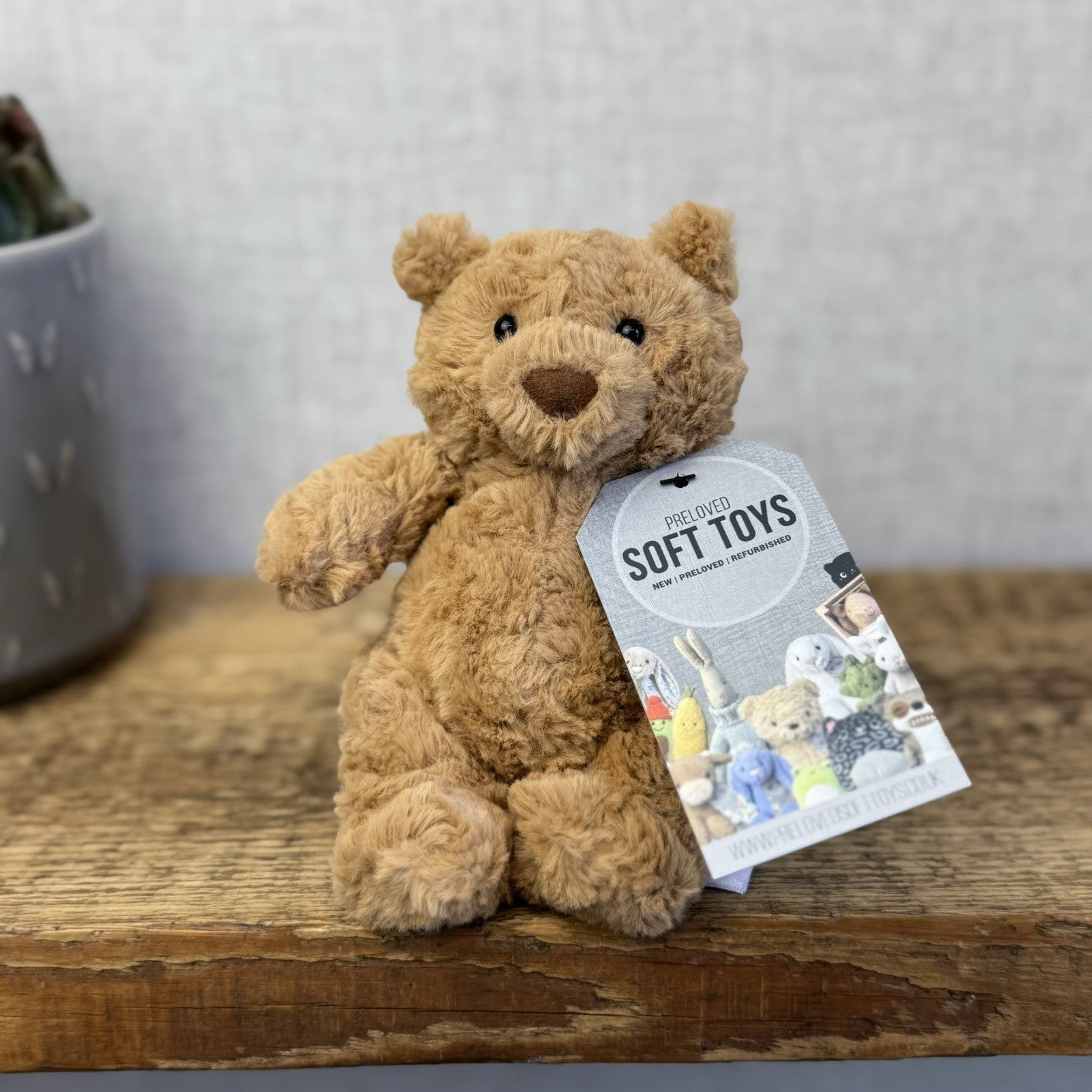 Jellycat Tiny Bartholemew Bear - Tiny Bear Jellycat Beanie Light Brown 7"