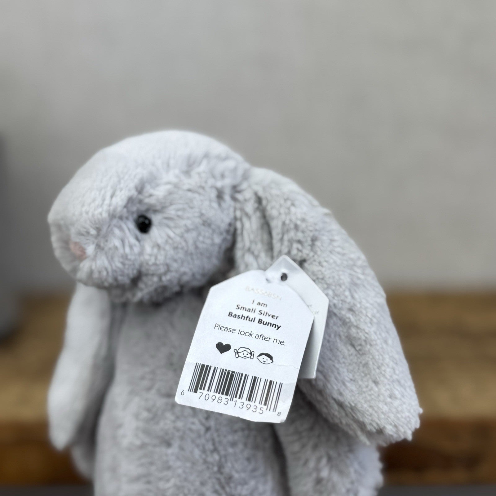 Jellycat Small Silver Rabbit Bunny - Small Grey Bunny White Tail With Tags 8”