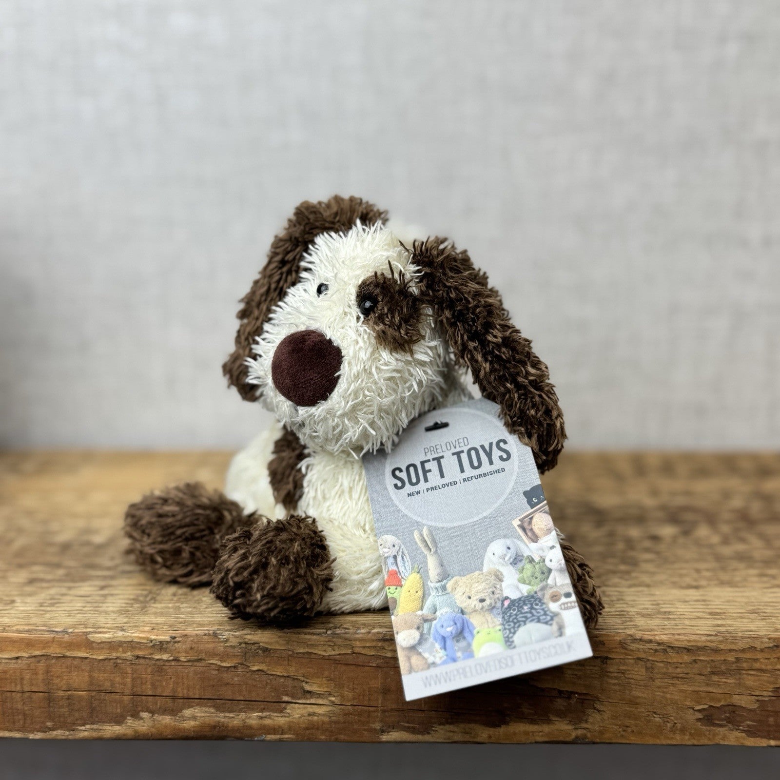 Jellycat Bunglie Tot Dylan Dog - Small Bunglie Puppy Beanie Vintage NWOT 7"