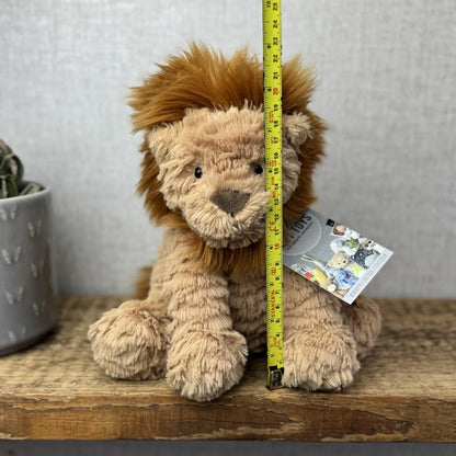 Jellycat Medium Fuddlewuddle Lion - Textured Sitting Lion Beanie Toy 9” (#2)