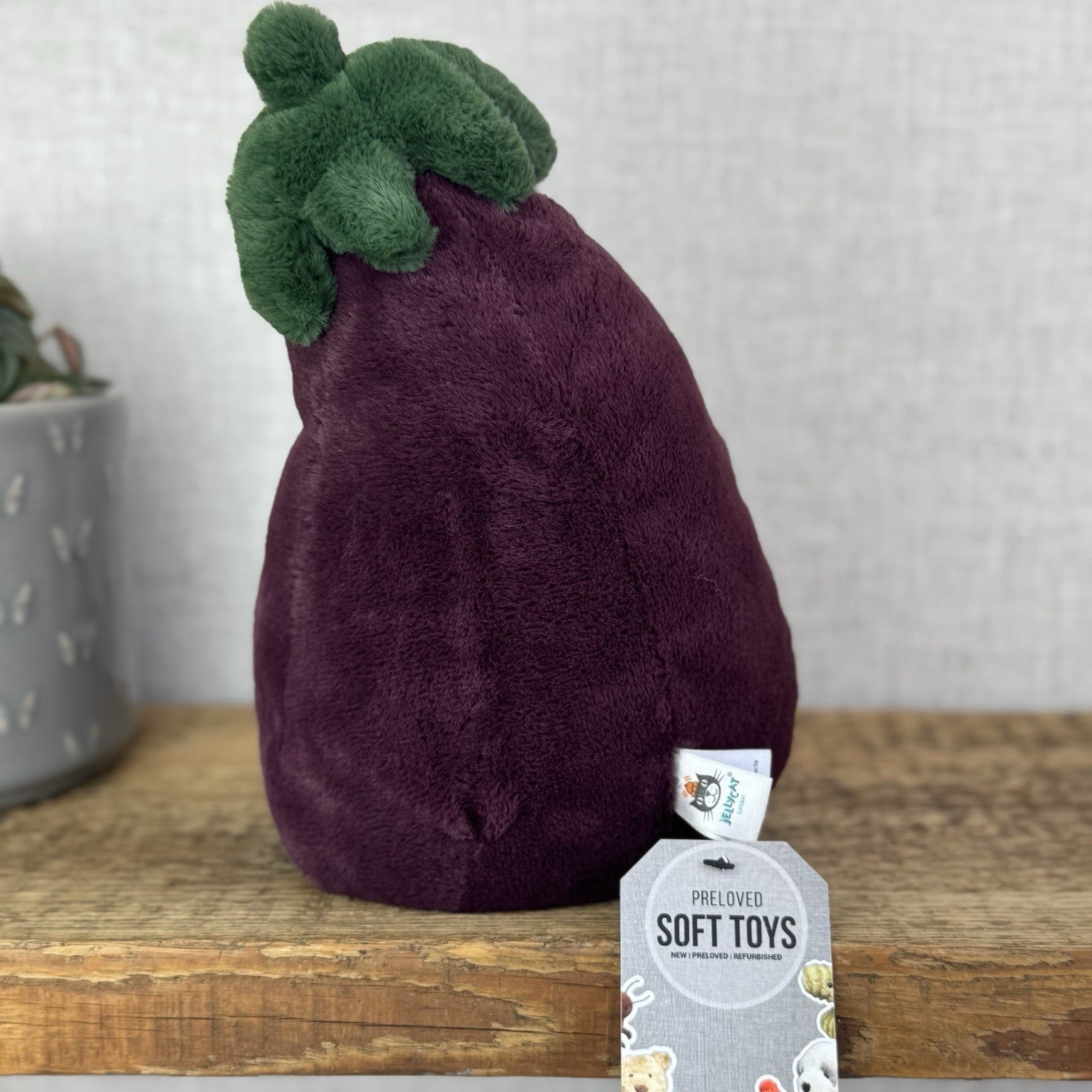 Jellycat Amueable EggPlant - Aubergine With Legs Rare Purple Veg Plush NWOT 11"