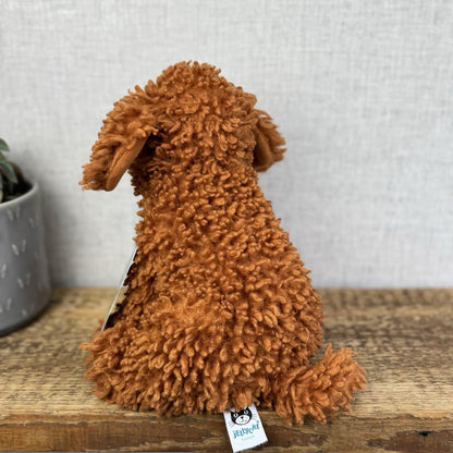 Jellycat Cooper Doodle Dog - Bronze Curly Haired Poodle Dog Beanie 10"
