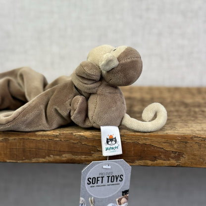 Jellycat My First Monkey Soother - Monkey Comforter Toy Brown Velour 8”