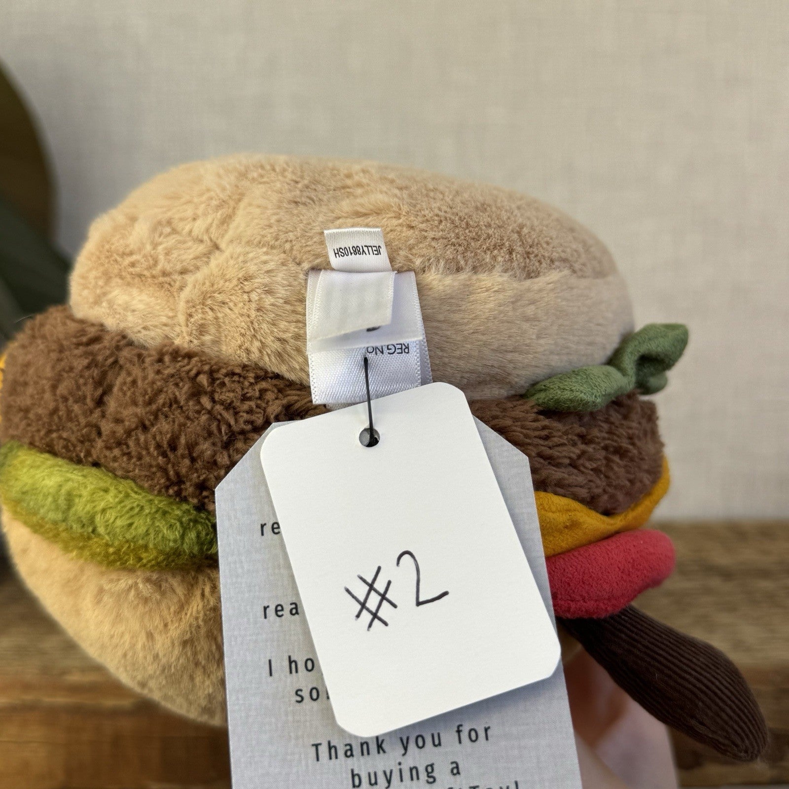 Jellycat Amuseable Burger Plush Soft Toy Food - Burger Beanie Plush Toy (#2)