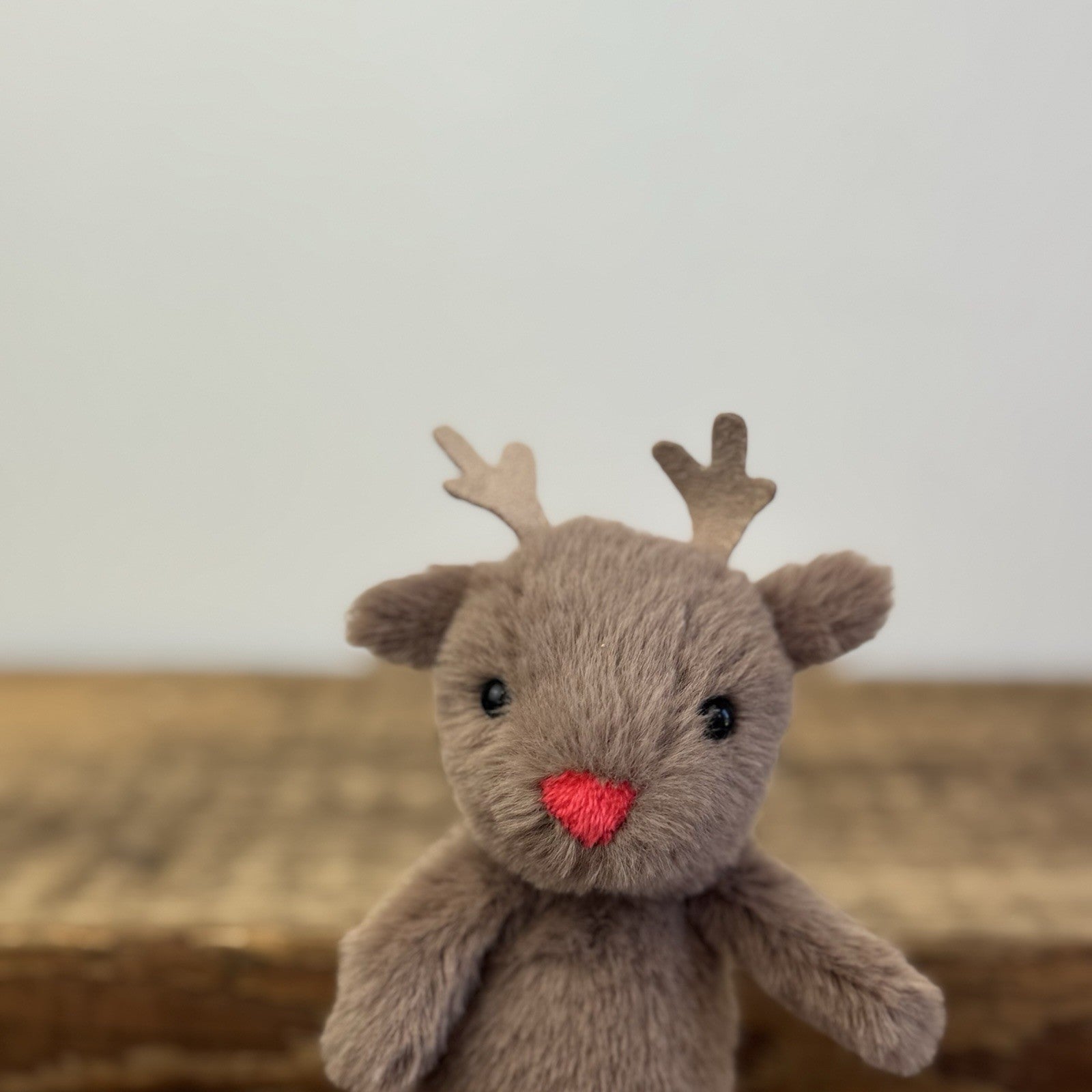 Jellycat Fluffy Reindeer - Tiny Brown Mini Reindeer Beanie Soft Toy 4" Rare