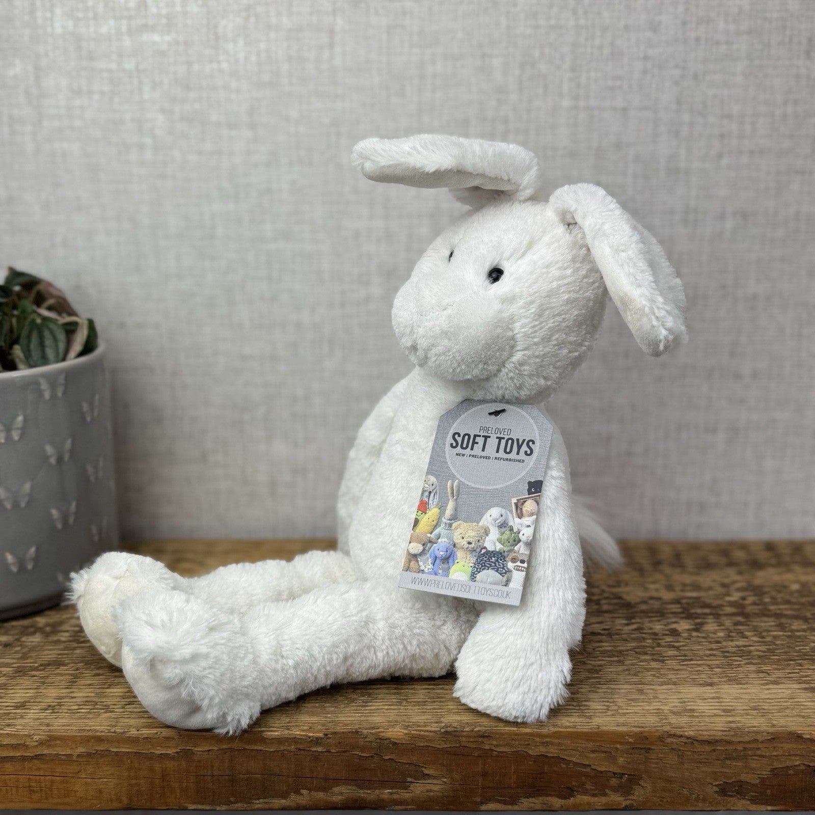 The Little White Company Beanie Bunny - Jellycat Collab White Slackajack Bunny