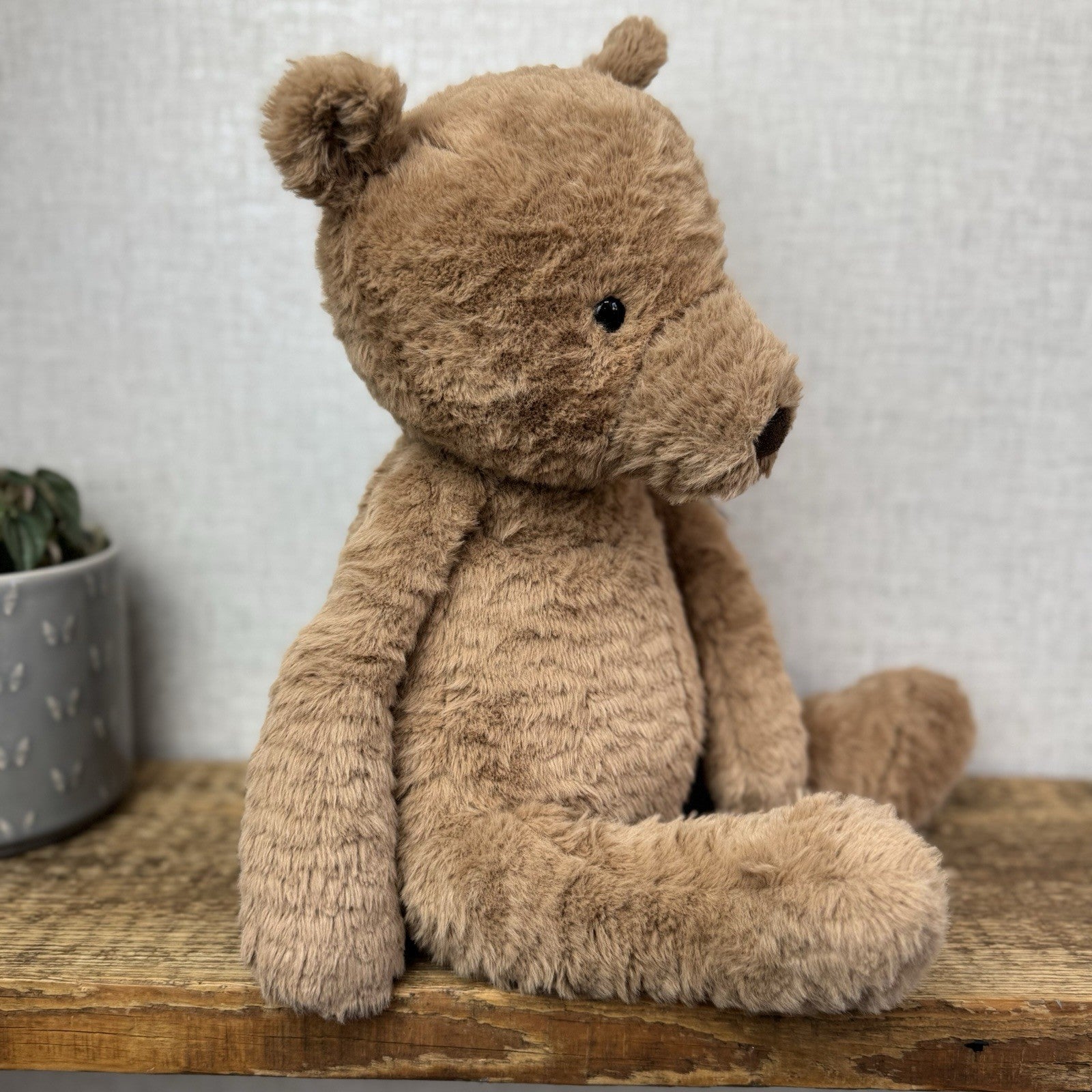 Jellycat Large Cocoa Bear - Big Brown Textured Bear Beanie Retired Large 17"