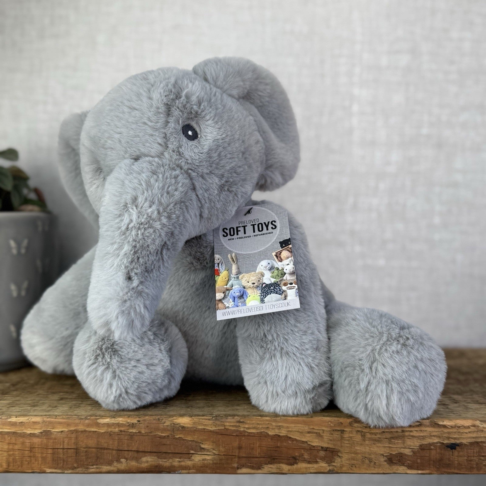 Mamas & Papas Archie Elephant Grey Soft Toy Plush - Welcome To The World 12”