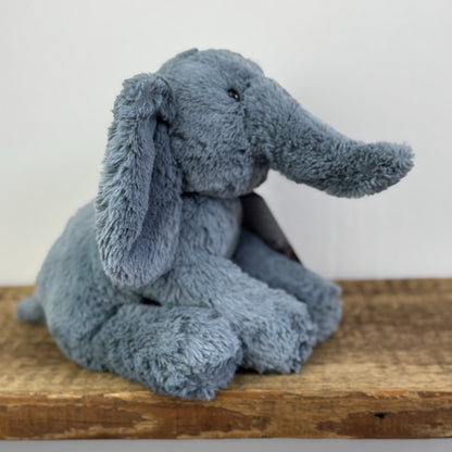 Jellycat Medium Huggady Elephant - Blue Beanie Elephant Rare/Retired 11"