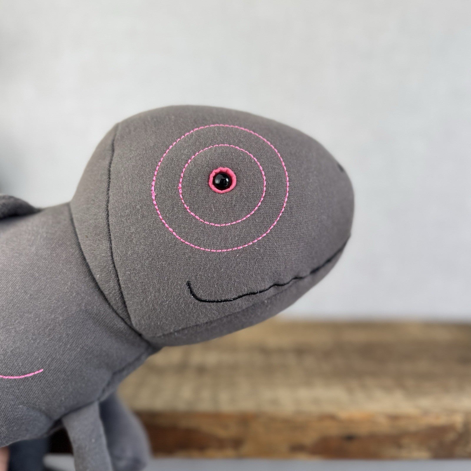 Jellycat Zaggy Chameleon - Green Chameleon Soft Toy Beanie Large Grey/Pink 19”