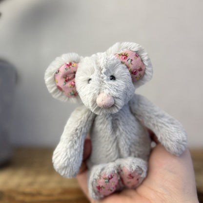 Jellycat Tiny Bashful Baby Blossom Mouse - Tiny Mouse Floral Ears Collectible 5"