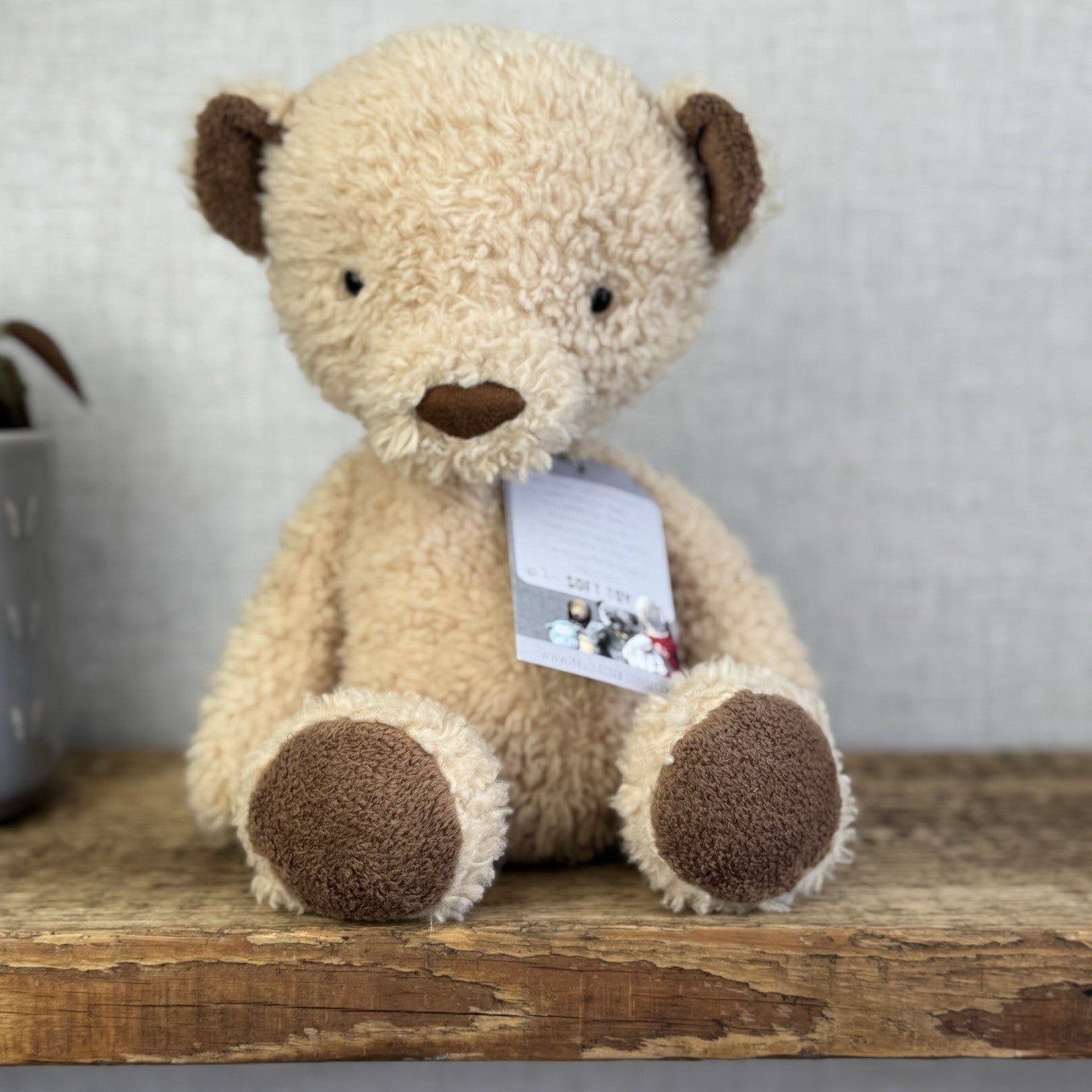 Jellycat Medium Vintage Bear - Vintage Light Brown Bear Beanie Soft Toy 12” (#2)