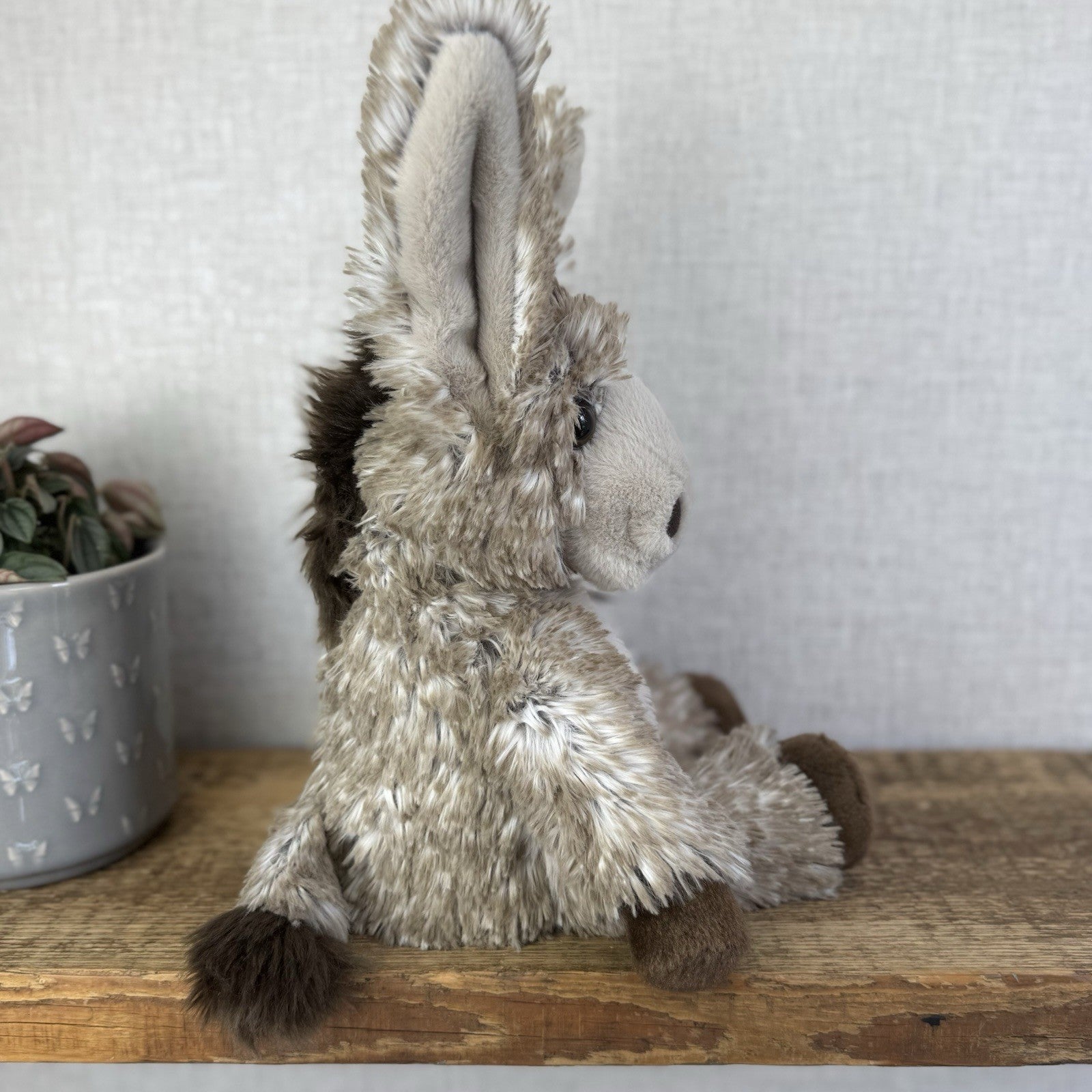 Wrendale Designs - Gentle Jack Beanie Donkey Grey Mix Plush Hannah Dale Soft Toy