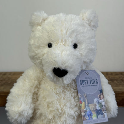 Jellycat  Edmund Cream Bear - White Medium Beanie Bear Retired Old Style 11"