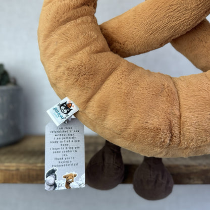 Jellycat Huge Amuseable Pretzel - Huge Amuseable Retired Soft Toy NWOT 16"