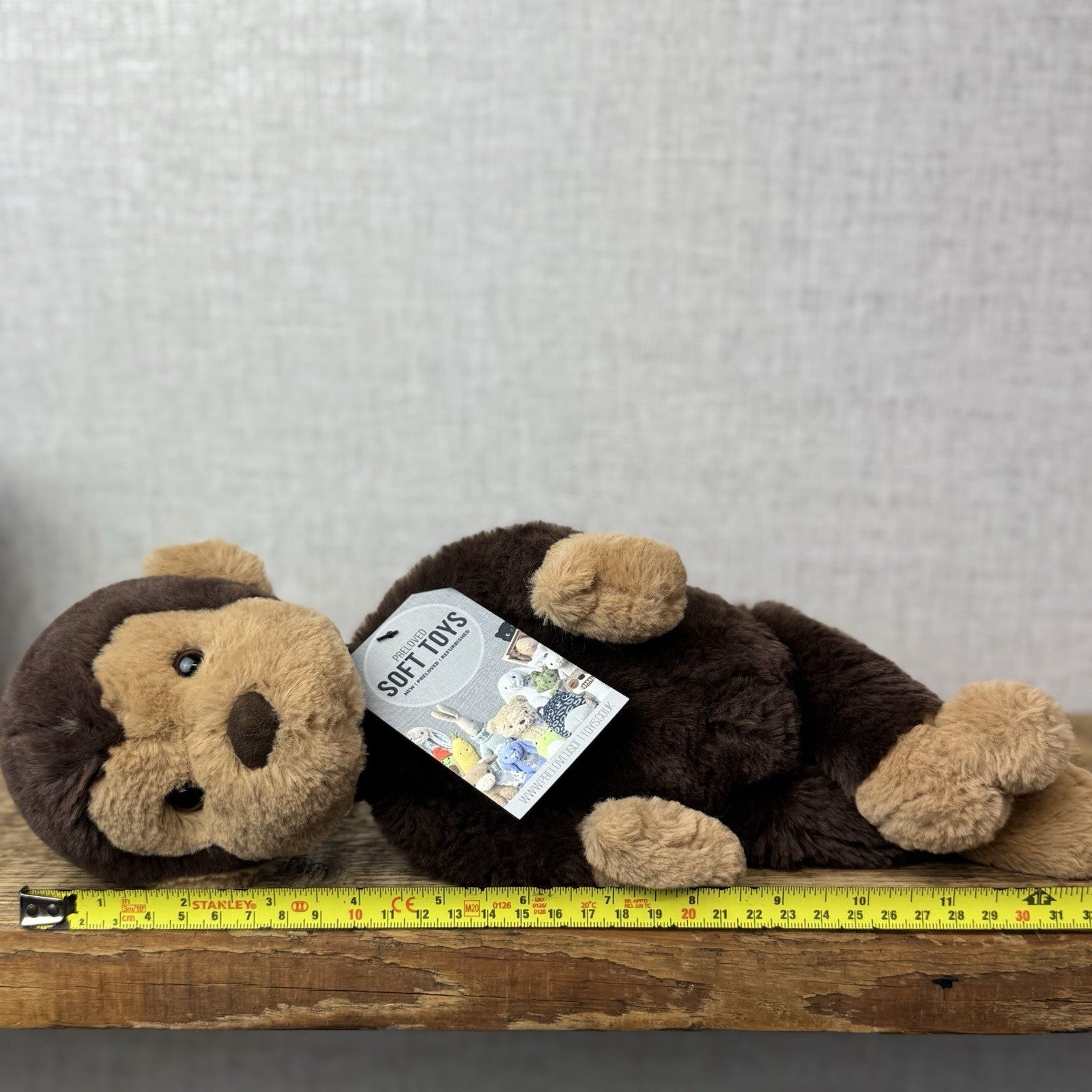 Jellycat Wumper Monkey - Deep Brown Super Soft Monkey Soft Beanie Retired 12”