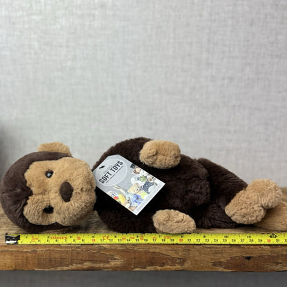 Jellycat Wumper Monkey - Deep Brown Super Soft Monkey Soft Beanie Retired 12”