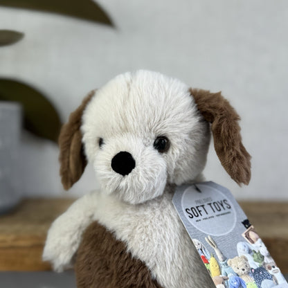Jellycat Munchkin Pup - Brown/Beige Beanie Dog Sitting Plush Small Retired 8"