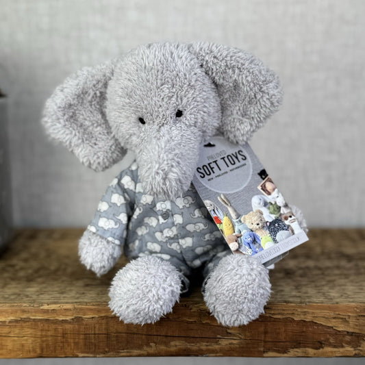 Jellycat Bedtime Elephant - Small Elephant Beanie In Pjamas Plush Retired 8”