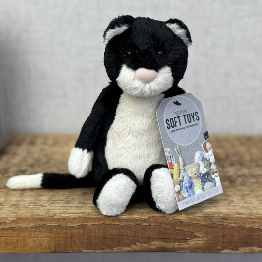 Jellycat Small Bashful Tuxedo Cat - Black/White Cat Retired Kitty Cat 8” Rare
