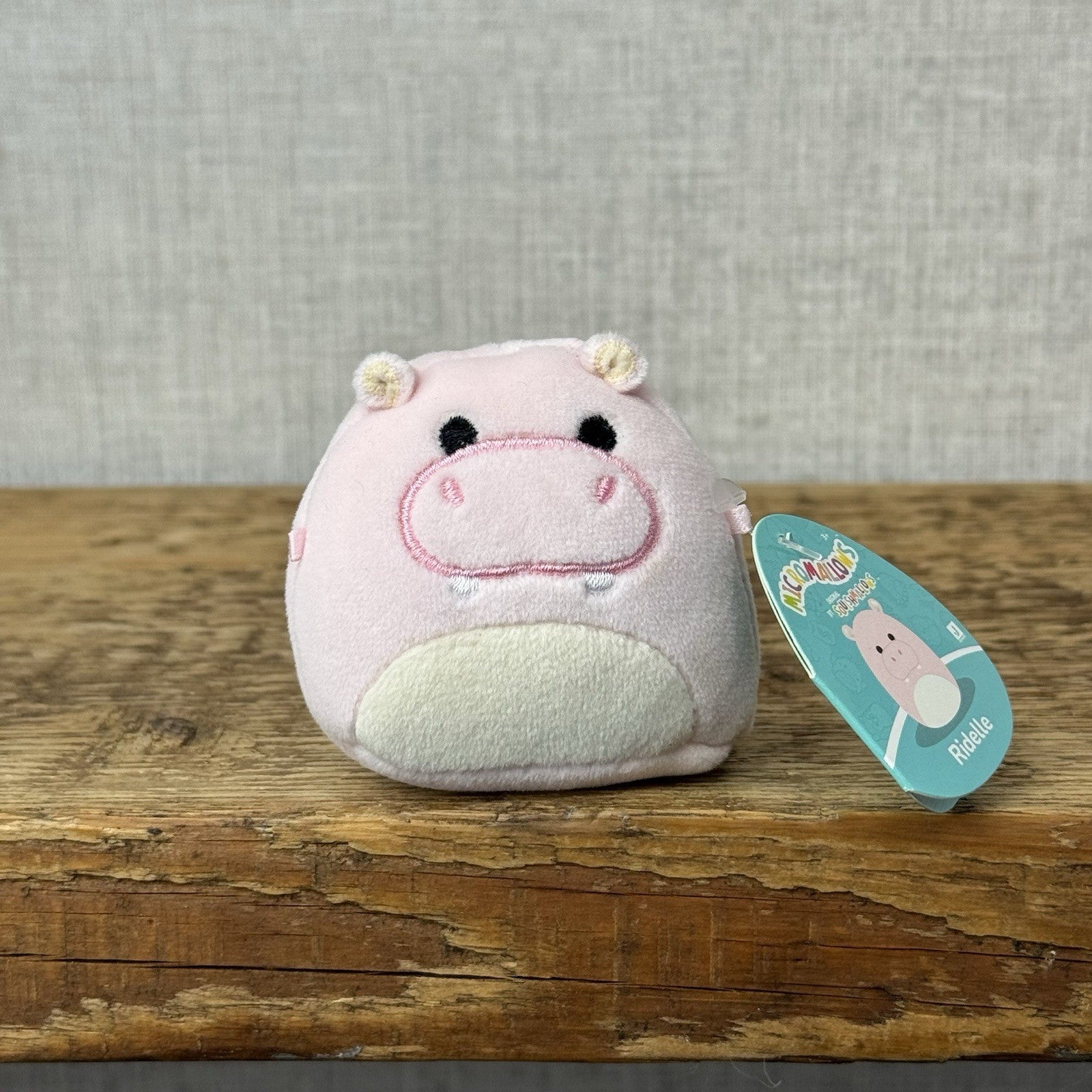 Squishmallow Micromallow With Tag - Ridelle Pink Hippo Soft Toy Squish New 3"