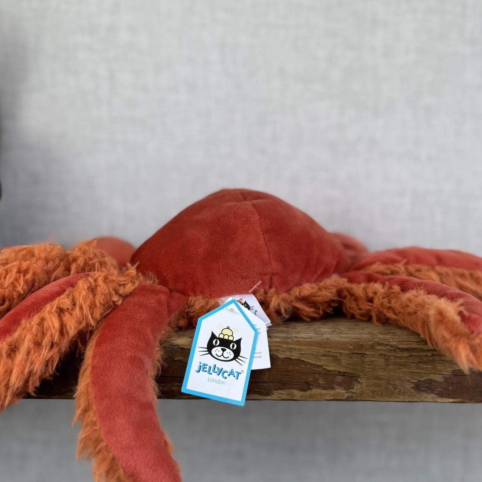 Jellycat Spindleshanks Crab - Red Fluffy Legs Crab Retired Soft Toy Beanie 12”