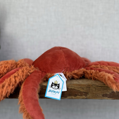 Jellycat Spindleshanks Crab - Red Fluffy Legs Crab Retired Soft Toy Beanie 12”