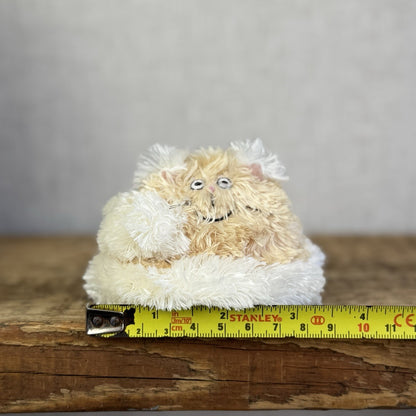 Jellycat Furry Curlikitty Natural/Beige - Tiny Cat Fluffy Vintage Beanie 4”