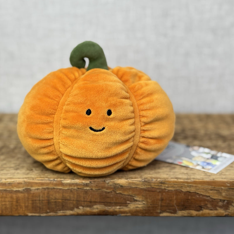 Jellycat Vivacious Vegetable Pumpkin Soft Toy - Mini Velour Pumpkin Plush 5"