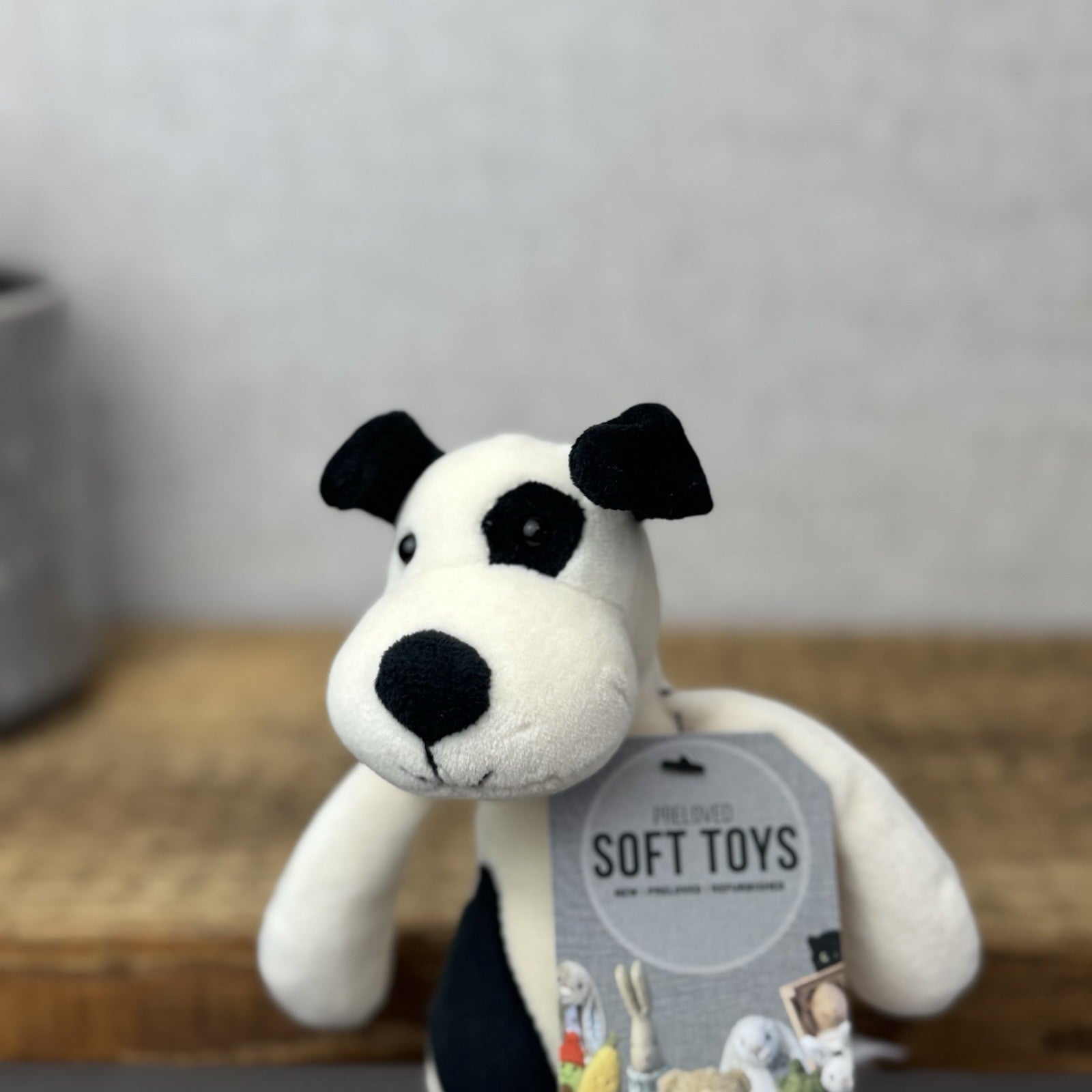 Jellycat My First Puppy Bashful - Small Velour Cream/Black Dog Retired 8" (#2)