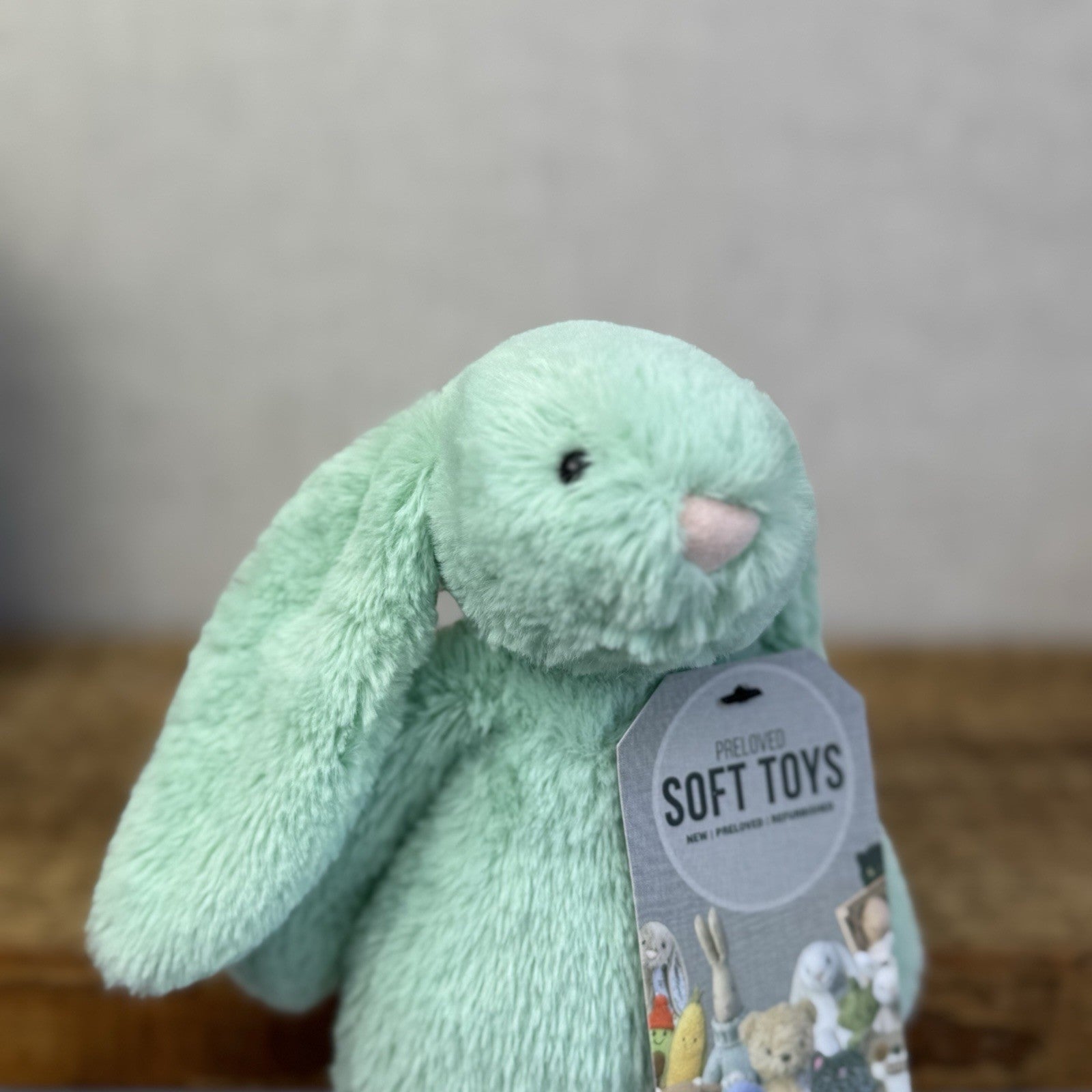 Jellycat Small Bashful Mint Bunny - Green Small Bashful Rabbit Retired 8" (#2)