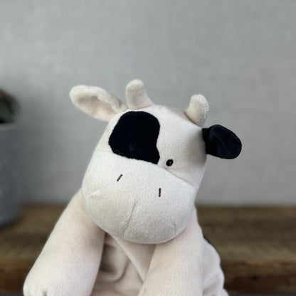 Jellycat Dozy Dou Cow - Floppy Beanie Cow Plush Retired Cream/Black 12"