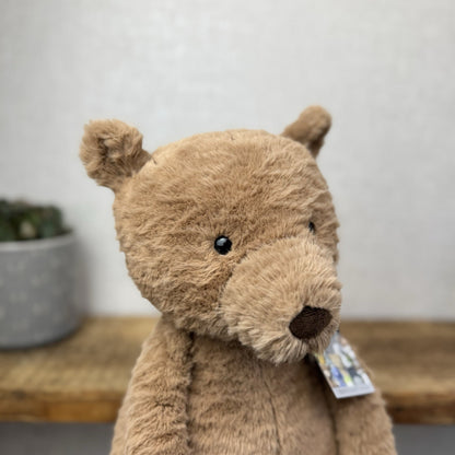 Jellycat Large Cocoa Bear - Big Brown Textured Bear Beanie Retired Large 17"
