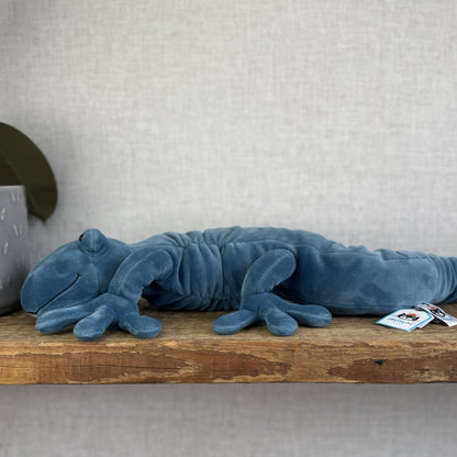 Jellycat Zigzag Gecko - Blue Velour Large Beanie Lizard Rare With Tags 22"