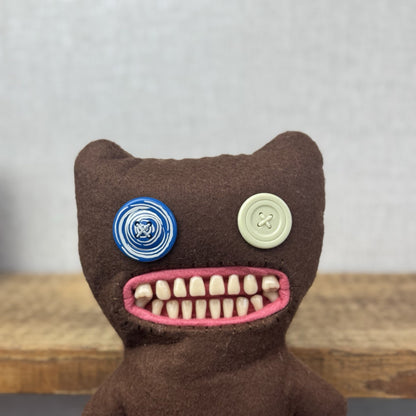 Fuggler Mr Buttons Brown Felt Original Fuggler Soft Toy Retired Collectible