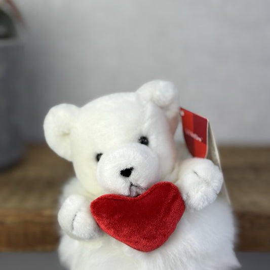 Russ Berrie - Lil' Softies Smooch - Mini Bear With Heart Valentines GIft New 5"