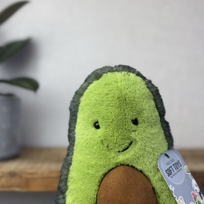 Jellycat Amuseable Avocado Medium - Soft Toy Food Play Green Fluffy Avocado 12”