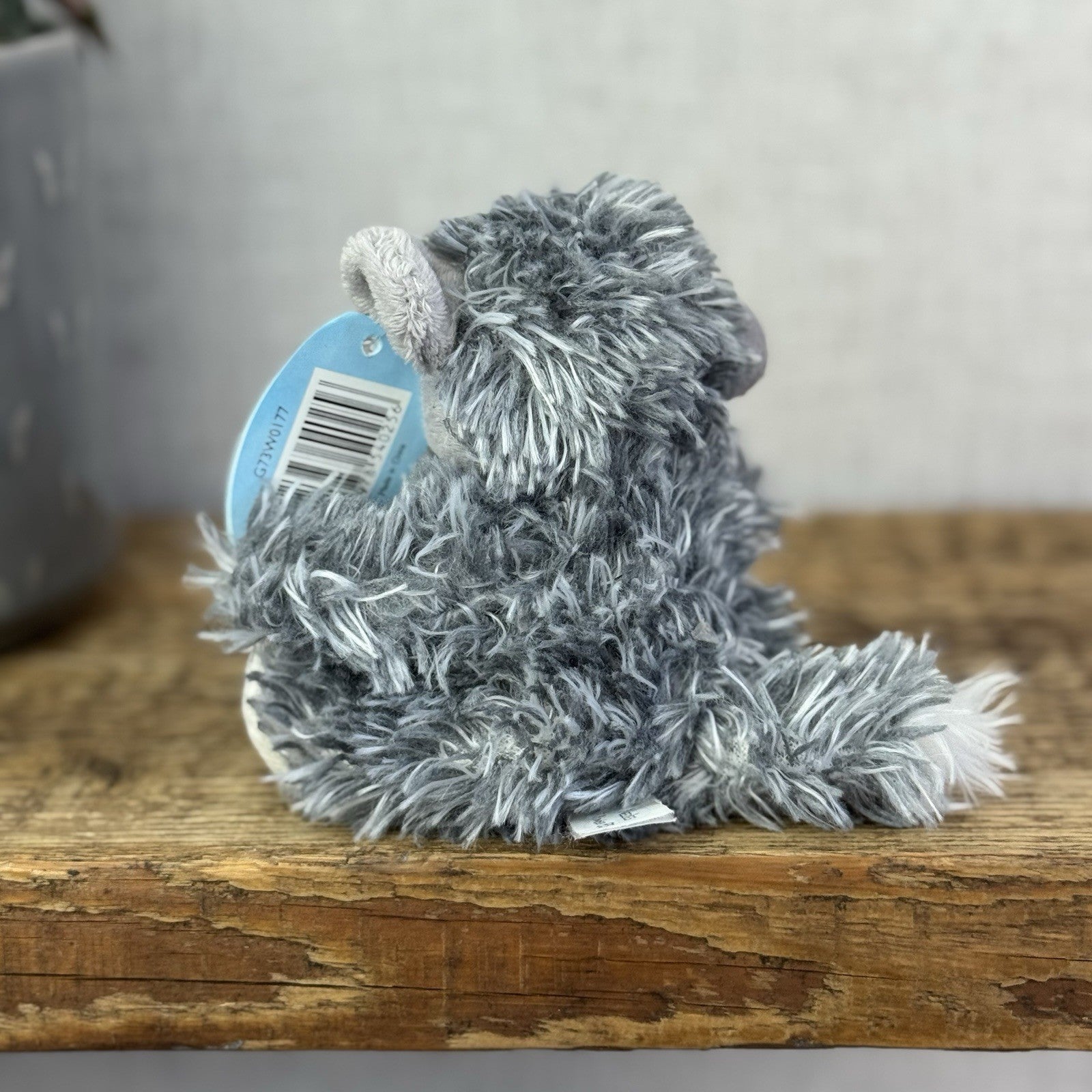 Blue Nose Friends Needles #83 - Min Mammoth Grey Fluffy Beanie Collectible 5"