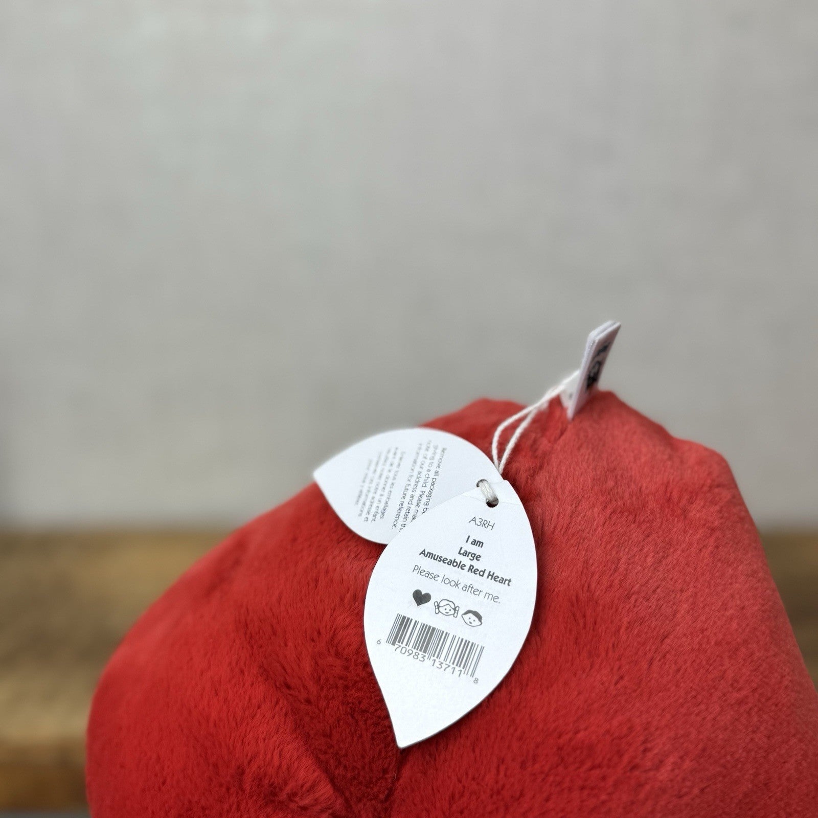 Jellycat Amuseable Red Heart - Larger Heart Beanie Plush Valentine 8" New