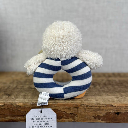 Jellycat Baby Berdita Duck Grabber - Navy/white Duck Baby Soft Toy Rattle