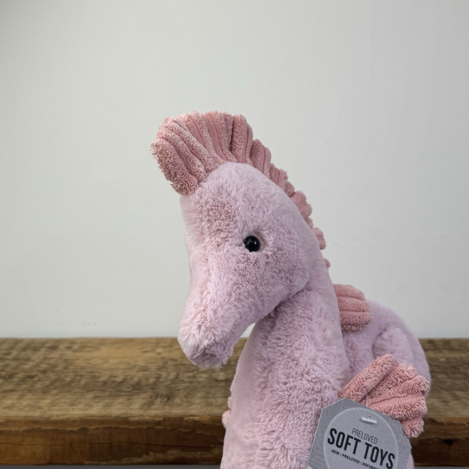 Jellycat Sienna Seahorse - Pink Medium Size Seahorse Beanie Retired 10"
