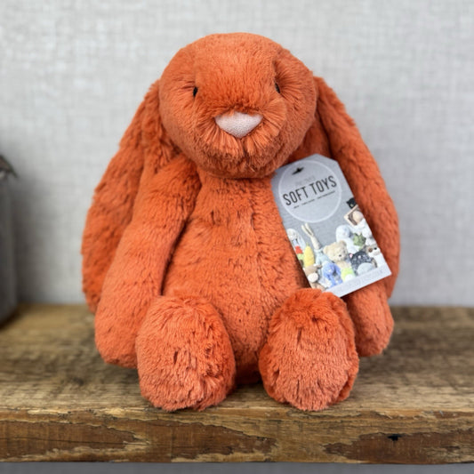 Jellycat Medium Bashful Tangerine Bunny Rabbit - Bright Orange Soft Toy 12"