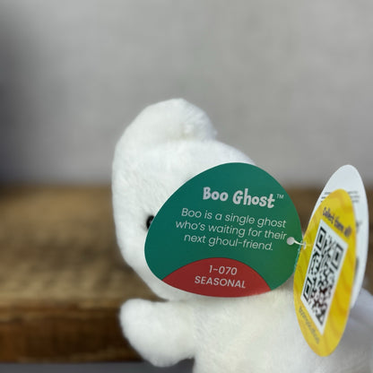 Aurora - Palm Pals Mini Beanbag Plush - Boo Ghost Mini White Halloween Plush 5”