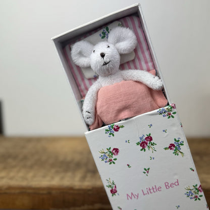 The Little White Company Little Mouse In A Bed - collectible (box damaged) 