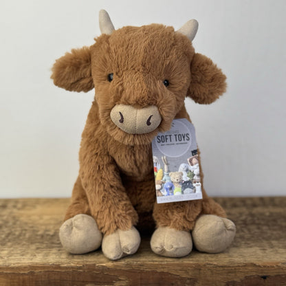 Jellycat Medium Callie Cow - Medium Brown Highland Cow Rare Retired 