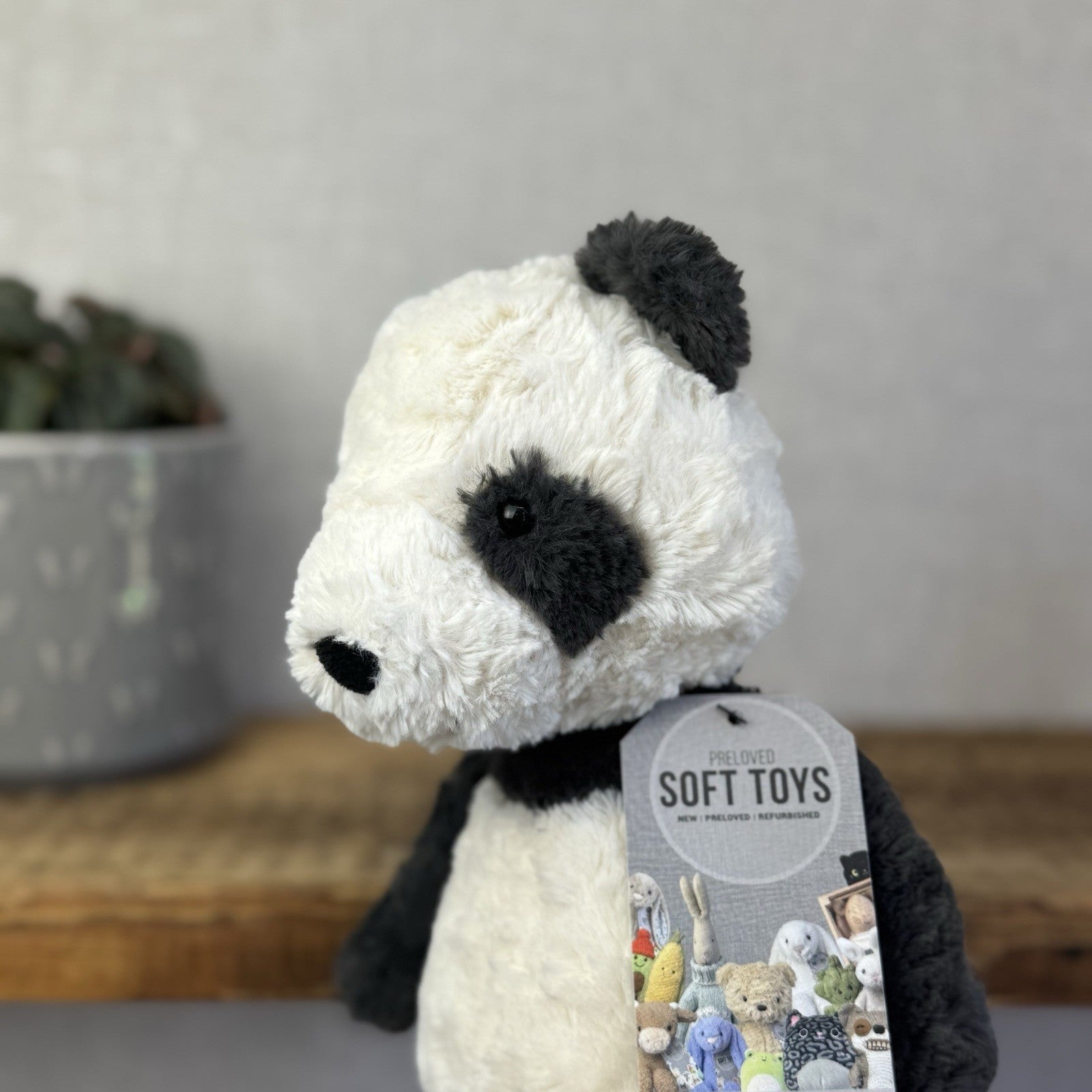 Jellycat Tuffet Panda - Panda Textured Beanie Plush Wild Animal Retired 12"